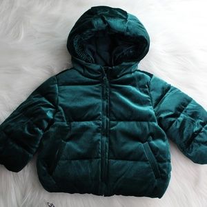 Gymboree velvet green jacket puffer winter